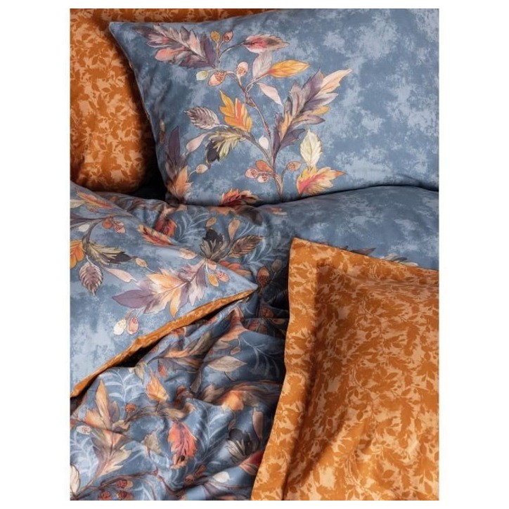 Parure de lit - 1 housse de couette 220 x 240 cm + 2 taies d'oreiller 60 x 60 cm - 100% coton renforcé - Moutarde
