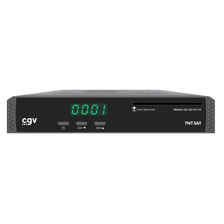 Récepteur satellite HD - CGV - PREMIO SAT HD W7 V2 - TNT SAT - Compatible camping car - Sortie audio numérique coaxiale