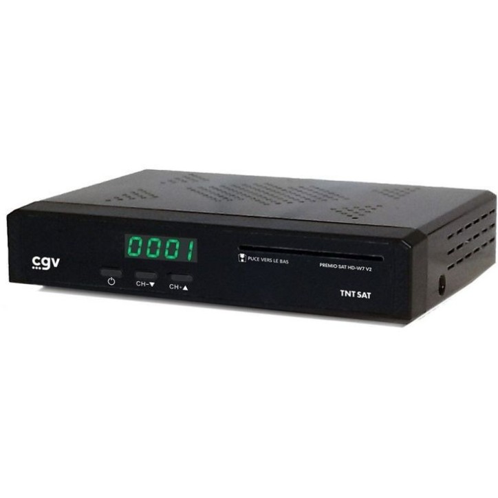 Récepteur satellite HD - CGV - PREMIO SAT HD W7 V2 - TNT SAT - Compatible camping car - Sortie audio numérique coaxiale