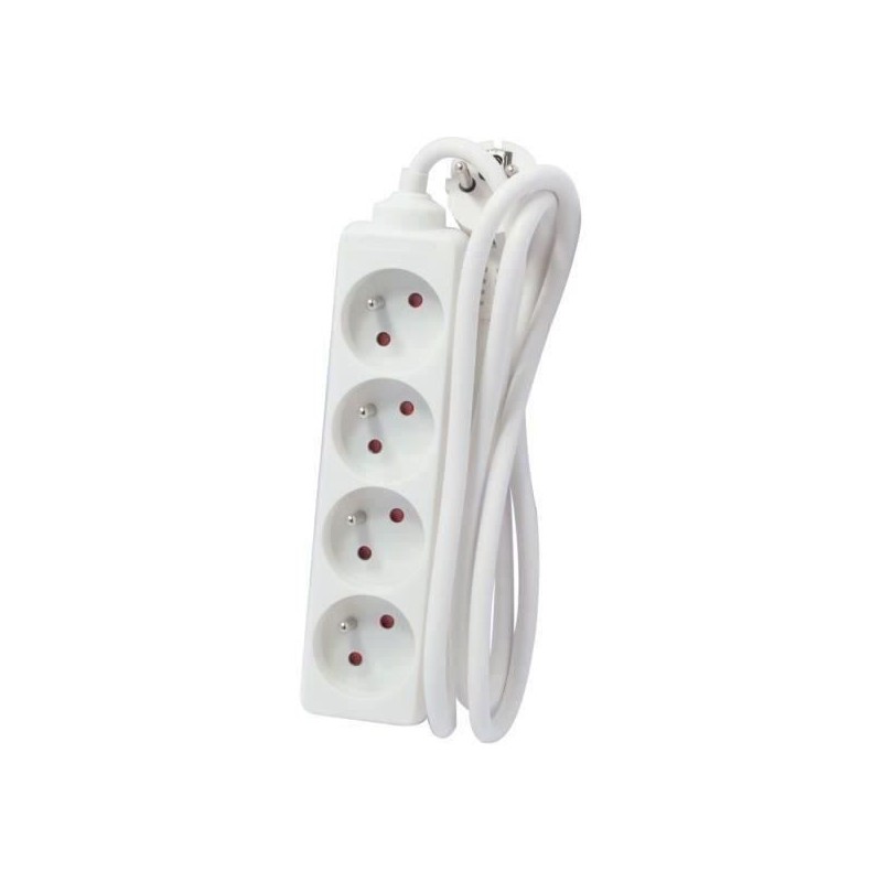 CHACON Bloc multiprise rallonge 4 prises 16A 5m blanc