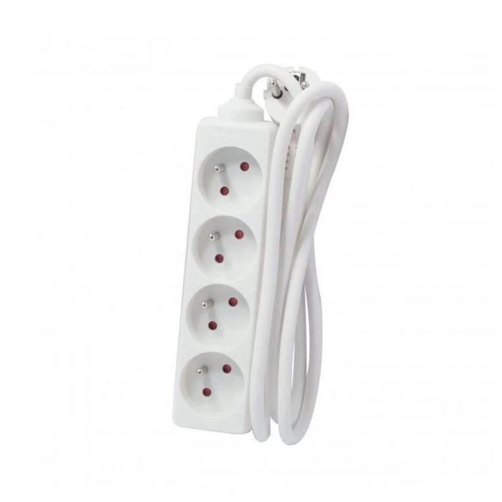 CHACON Bloc multiprise rallonge 4 prises 16A 5m blanc