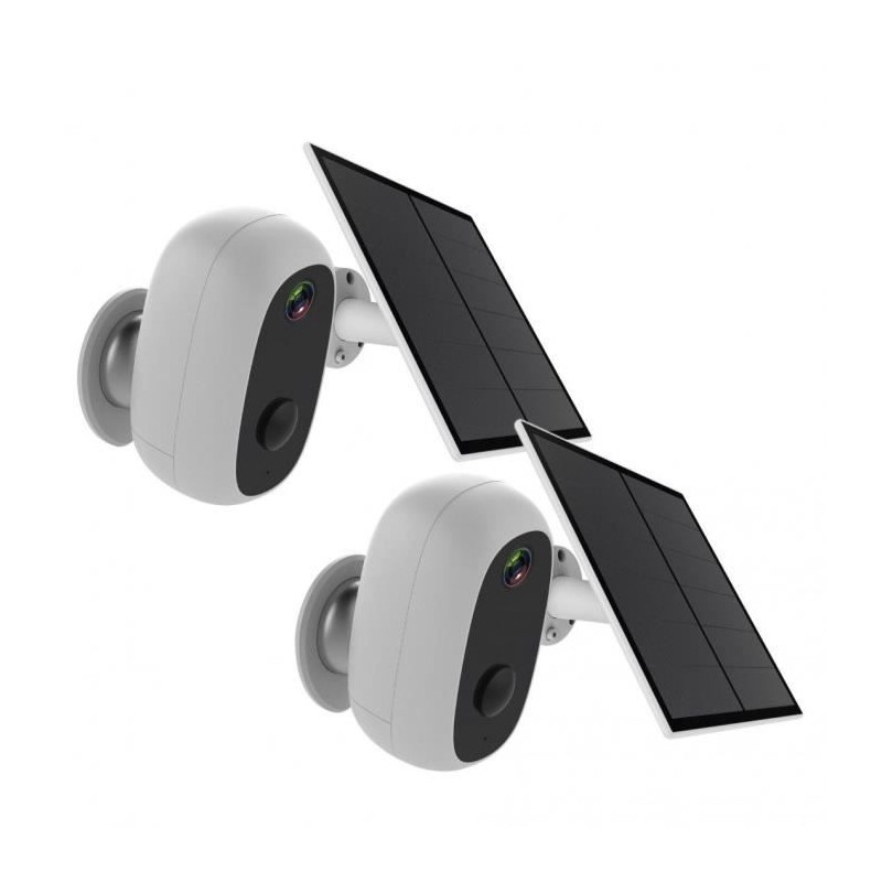 2 caméras avec panneau solaire - CHACON - 2-IPCAM-BE03-PS - Extérieu