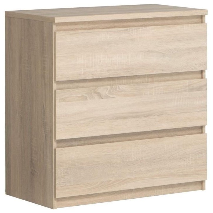 Commode CHELSEA 3 Tiroirs - Couleur chene - L 77,2 x P 42 x H 79,9 cm Commode CHELSEA 3 Tiroirs - Couleur chene - L 77,2 x P 42 x H 79,9 cm