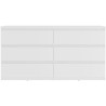 Commode CHELSEA 6 Tiroirs - Couleur blanc mat - L 154 x P 42,2 x H 79,
