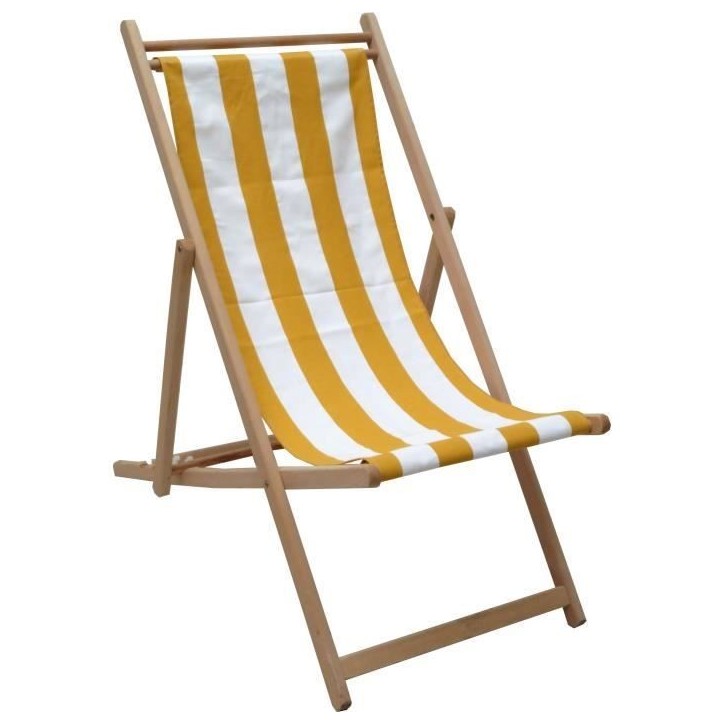 Chilienne agrafée - JARDIN PRIVE - Rayures - Jaune / Blanc
