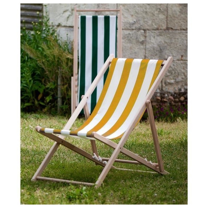 Chilienne agrafée - JARDIN PRIVE - Rayures - Jaune / Blanc