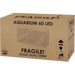 Aquarium - CIANO - 60 L - Filtre - LED - Chauffage - FOAM 30PPI - CF80