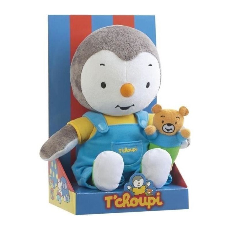 Jemini T'choupi - Peluche Tchoupi 30 cm avec ourson Jemini T'choupi - Peluche Tchoupi 30 cm avec ourson