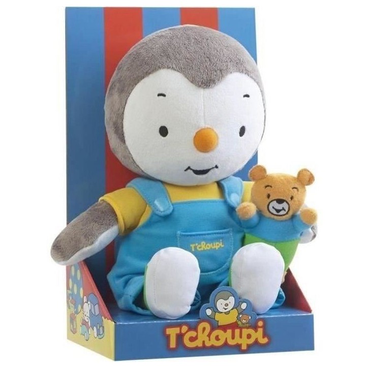 Jemini T'choupi - Peluche Tchoupi 30 cm avec ourson