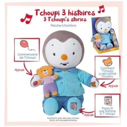 Peluche T'CHOUPI Raconte moi une histoire - JEMINI - ± 30 cm - Bleu -