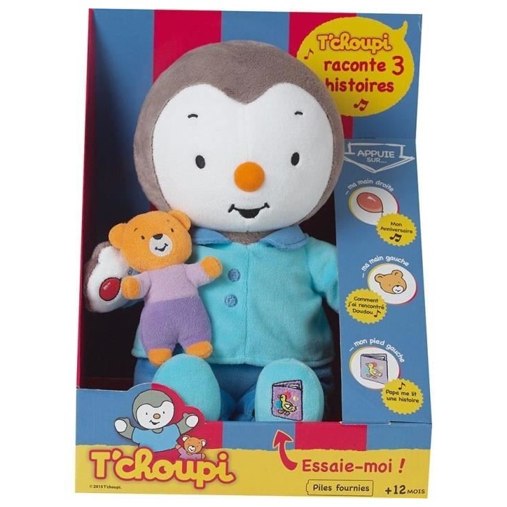 Peluche T'CHOUPI Raconte moi une histoire - JEMINI - ± 30 cm - Bleu - Enfant - Mixte Peluche T'CHOUPI Raconte moi une histoire - JEMINI - ± 30 cm - Bleu - Enfant - Mixte