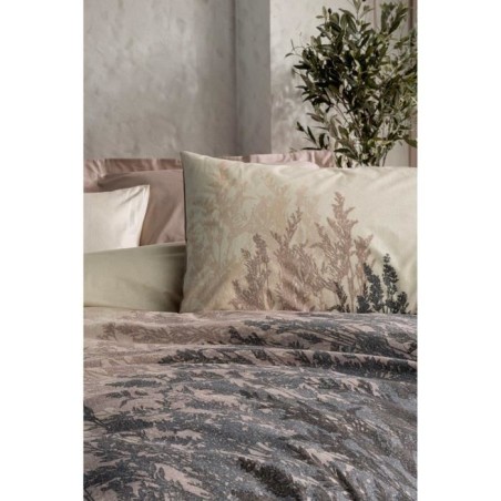 Parure de lit - 1 housse de couette 220 x 240 cm + 2 taies d'oreiller 60 x 60 cm - 100% coton renforcé - Beige