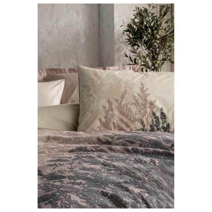 Parure de lit - 1 housse de couette 220 x 240 cm + 2 taies d'oreiller 60 x 60 cm - 100% coton renforcé - Beige Parure de lit - 1 housse de couette 220 x 240 cm + 2 taies d'oreiller 60 x 60 cm - 100% coton renforcé - Beige