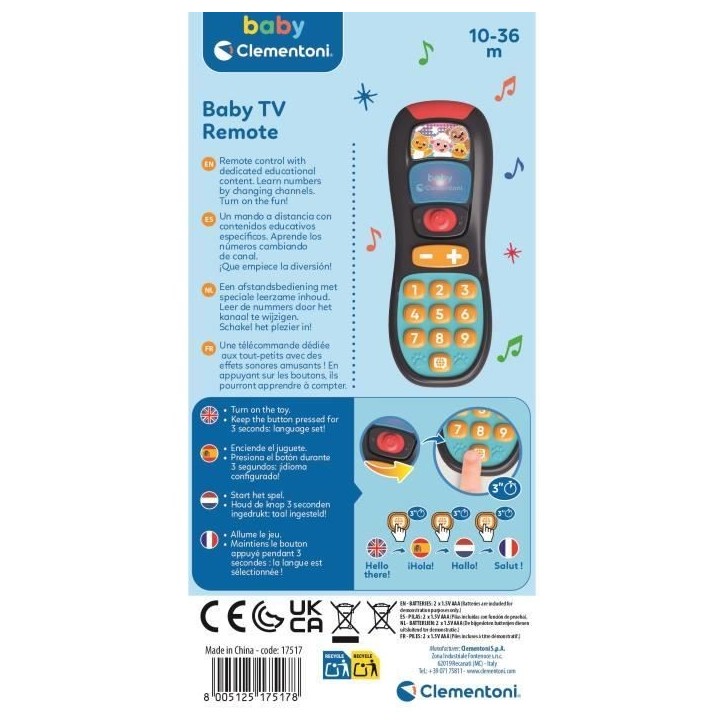 La télécommande de Bébé parlant CLEMENTONI La télécommande de Bébé parlant CLEMENTONI