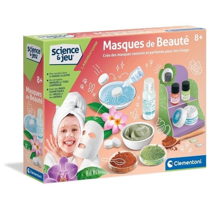 Coffret scientifique pour créer des masques de beauté naturels et doux - Clementoni - Science & Jeu Coffret scientifique pour créer des masques de beauté naturels et doux - Clementoni - Science & Jeu