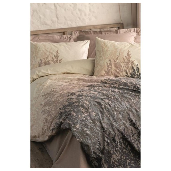 Parure de lit - 1 housse de couette 220 x 240 cm + 2 taies d'oreiller 60 x 60 cm - 100% coton renforcé - Beige Parure de lit - 1 housse de couette 220 x 240 cm + 2 taies d'oreiller 60 x 60 cm - 100% coton renforcé - Beige