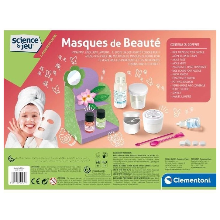 Coffret scientifique pour créer des masques de beauté naturels et doux - Clementoni - Science & Jeu Coffret scientifique pour créer des masques de beauté naturels et doux - Clementoni - Science & Jeu