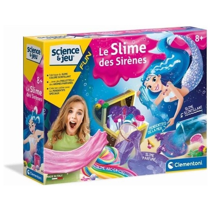 Clementoni - Science & Jeu - Kit scientifique pour fabriquer du slime sirene - A partir de 8 ans