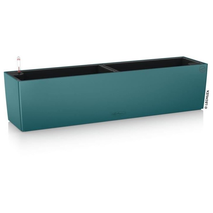 LECHUZA Jardiniere - Balconera Color 80 - 79 x 19 x 19 cm - Kit complet - Bleu pétrole - 12 L