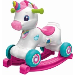 Licorne a bascule et a roues - Clementoni - Rose - Capteur de caresse