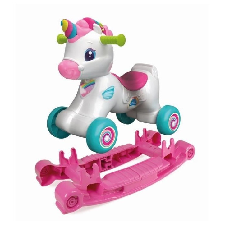 Licorne a bascule et a roues - Clementoni - Rose - Capteur de caresse et détecteur de mouvement Licorne a bascule et a roues - Clementoni - Rose - Capteur de caresse et détecteur de mouvement