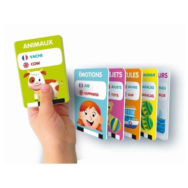 CLEMENTONI - Mes 100 premiers mots Bilingue - Jouets éducatifs - 2 modes de jeux : Quiz et découverte - Sons et comptines