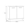 CHAMP - Meuble sous-lavabo - 2 portes - 69,9 x 28,9 x 62 cm - Chene ar