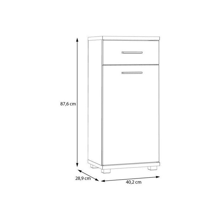 CHAMP - Meuble bas de salle de bain - 40,2 x 28,9 x 87,6 cm - Chene artisan / Vert sauge - FORTE CHAMP - Meuble bas de salle de bain - 40,2 x 28,9 x 87,6 cm - Chene artisan / Vert sauge - FORTE