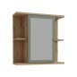 Armoire a suspendre - Chene artisan / Vert sauge - 1 porte avec miroir - Meuble de salle de bain - 69,9 x 23,2 x 68,8 cm