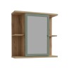 Armoire a suspendre - Chene artisan / Vert sauge - 1 porte avec miroir