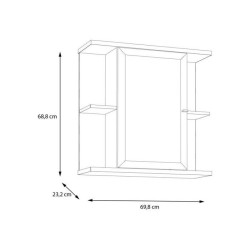 Armoire a suspendre - Chene artisan / Vert sauge - 1 porte avec miroir