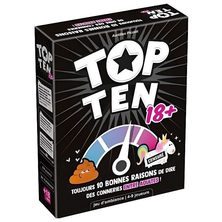 Cocktail Games | Top Ten 18+| Jeu de société | a partir de 14 ans | 4 a 9 joueurs | 30 minutes Cocktail Games | Top Ten 18+| Jeu de société | a partir de 14 ans | 4 a 9 joueurs | 30 minutes