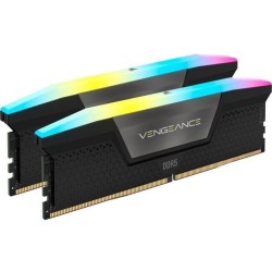 Mémoire RAM - CORSAIR - CMH64GX5M2B5200C40 - 64 Go 2x 32 Go - VENGEANCE RGB DDR5 Black Heatspreader 5200MT/s - DIMM - CL 40