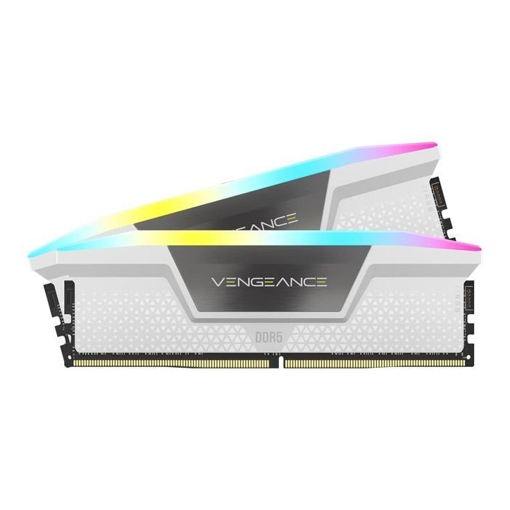 Mémoire RAM - CORSAIR - CMH32GX5M2B6000C30W - VENGEANCE RGB - DDR5 - 32Go 2x16Go - 6000MT/s - DIMM - CL 30 - 1.4V Mémoire RAM - CORSAIR - CMH32GX5M2B6000C30W - VENGEANCE RGB - DDR5 - 32Go 2x16Go - 6000MT/s - DIMM - CL 30 - 1.4V