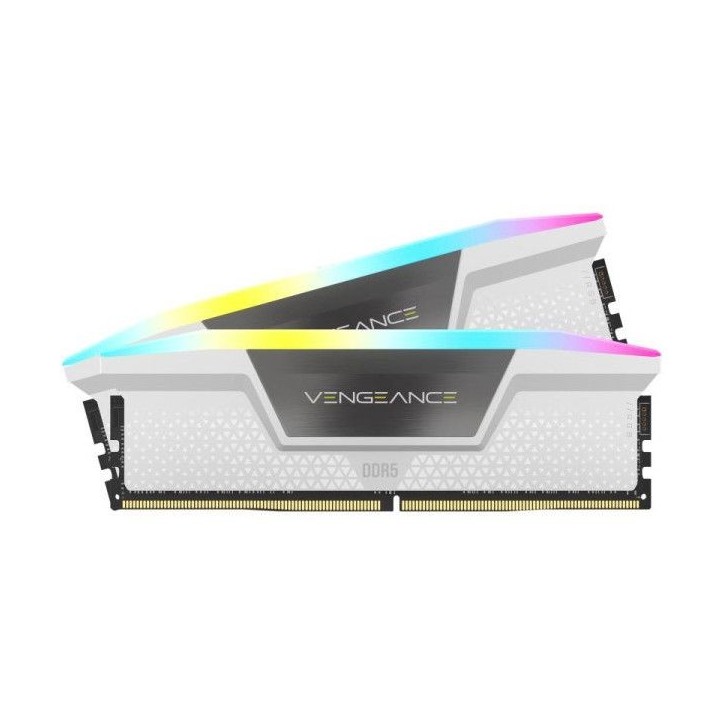 Mémoire RAM - CORSAIR - CMH32GX5M2B6000C30W - VENGEANCE RGB - DDR5 - 32Go 2x16Go - 6000MT/s - DIMM - CL 30 - 1.4V Mémoire RAM - CORSAIR - CMH32GX5M2B6000C30W - VENGEANCE RGB - DDR5 - 32Go 2x16Go - 6000MT/s - DIMM - CL 30 - 1.4V