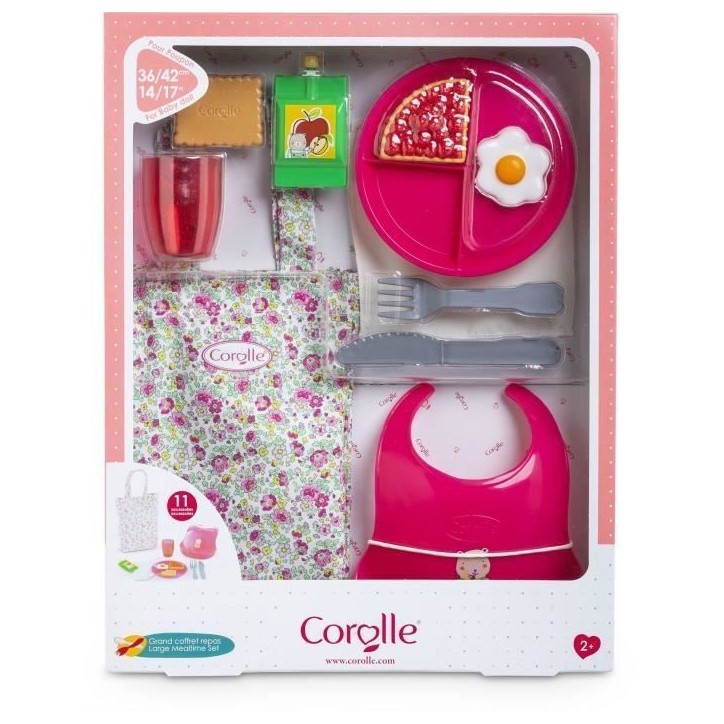 Accessoires poupon - COROLLE - Grand Coffret Repas - Pour poupon 36 et 42 cm - 11 accessoires - Des 2 ans
