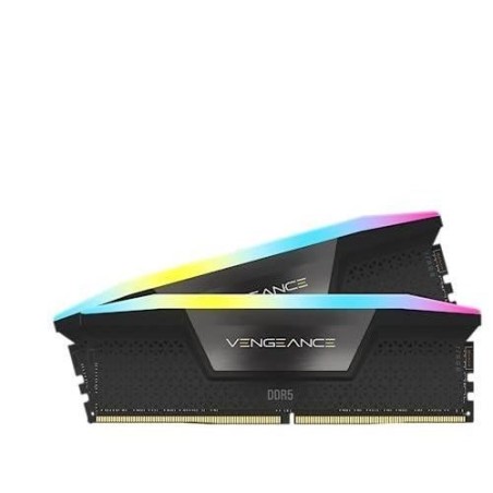Mémoire RAM - CORSAIR - CMH32GX5M2B6000C38 - 32 Go 2x 16 Go - VENGEANCE RGB DDR5 Black Heatspreader 6000MT/s - DIMM - CL 38