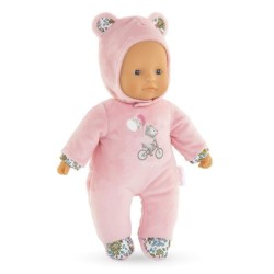 Mon Doudou COROLLE - Pti' Coeur Ours Rose - 30 cm - petit poupon - sen