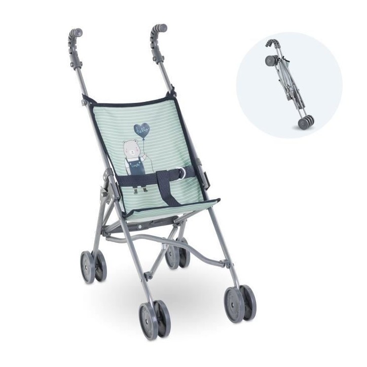 Poussette canne - COROLLE - Sauge - Légere - Pliable - Pour poupons 36/52 cm Poussette canne - COROLLE - Sauge - Légere - Pliable - Pour poupons 36/52 cm