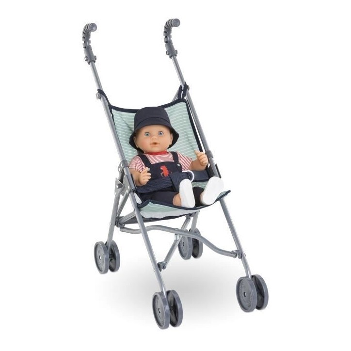 Poussette canne - COROLLE - Sauge - Légere - Pliable - Pour poupons 36/52 cm Poussette canne - COROLLE - Sauge - Légere - Pliable - Pour poupons 36/52 cm