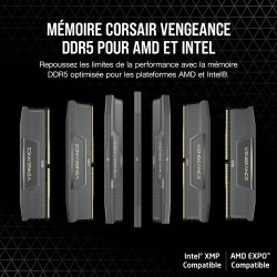 Mémoire RAM - CORSAIR - CMK32GX5M2B6400Z36 - 32 Go 2x 16 Go - VENGEANCE DDR5 Grey Heatspreader 6400MT/s - DIMM - CL 36