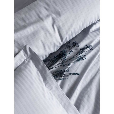 Parure de lit - 1 housse de couette 220 x 240 cm + 2 taies d'oreiller 60 x 60 cm - Satiné 100% coton - Gris