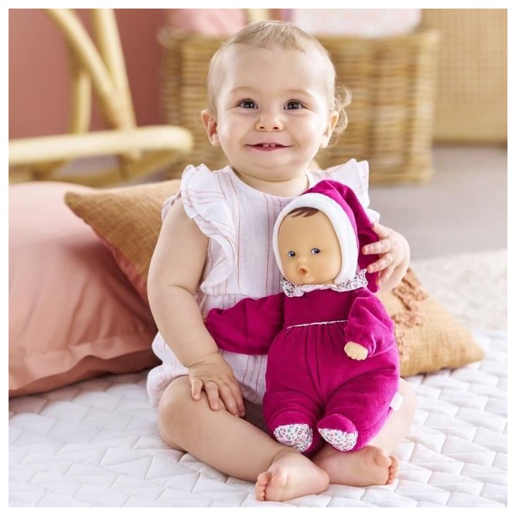 Doudou - COROLLE - Babipouce Rose Grenadine - 28 cm - senteur vanille - des la naissance Doudou - COROLLE - Babipouce Rose Grenadine - 28 cm - senteur vanille - des la naissance