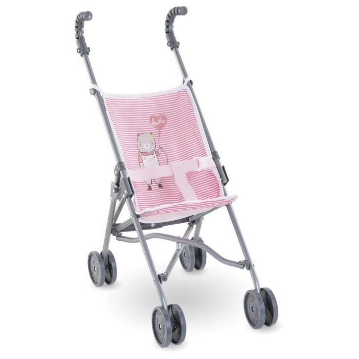 Accessoire poupon - COROLLE - Poussette canne rose pour poupon 30, 36 et 42cm - Des 3 ans