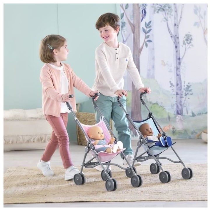 Accessoire poupon - COROLLE - Poussette canne rose pour poupon 30, 36 et 42cm - Des 3 ans