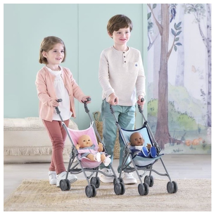 Accessoire poupon - COROLLE - Poussette canne rose pour poupon 30, 36 et 42cm - Des 3 ans
