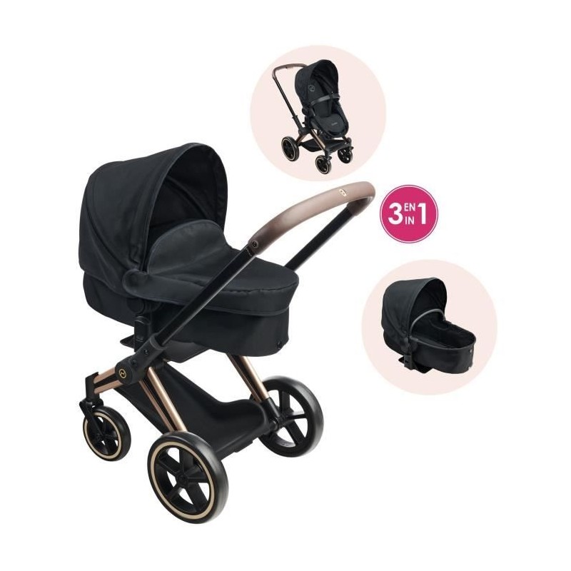 Accessoires poupons - COROLLE - Landau 3 en 1 Cybex Noir - pour poupon Accessoires poupons - COROLLE - Landau 3 en 1 Cybex Noir - pour poupon