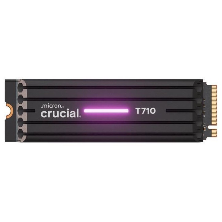 CRUCIAL - SSD interne - T710 - 2 To - avec dissipateur - PCIe Gen5 NVMe M.2 CRUCIAL - SSD interne - T710 - 2 To - avec dissipateur - PCIe Gen5 NVMe M.2
