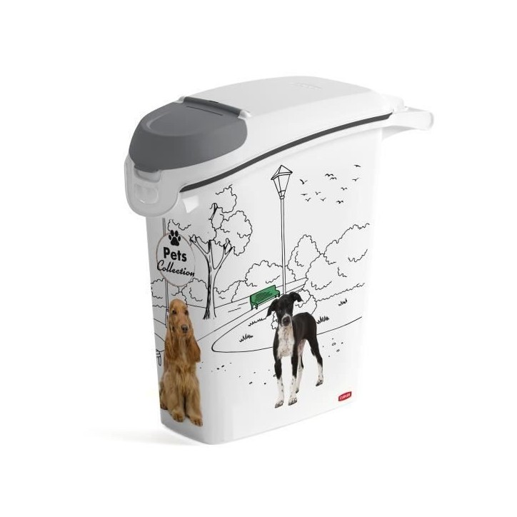 Boîte de conservation pour aliments - CURVER - PetLife - 10 kg - Blanc - Plastique