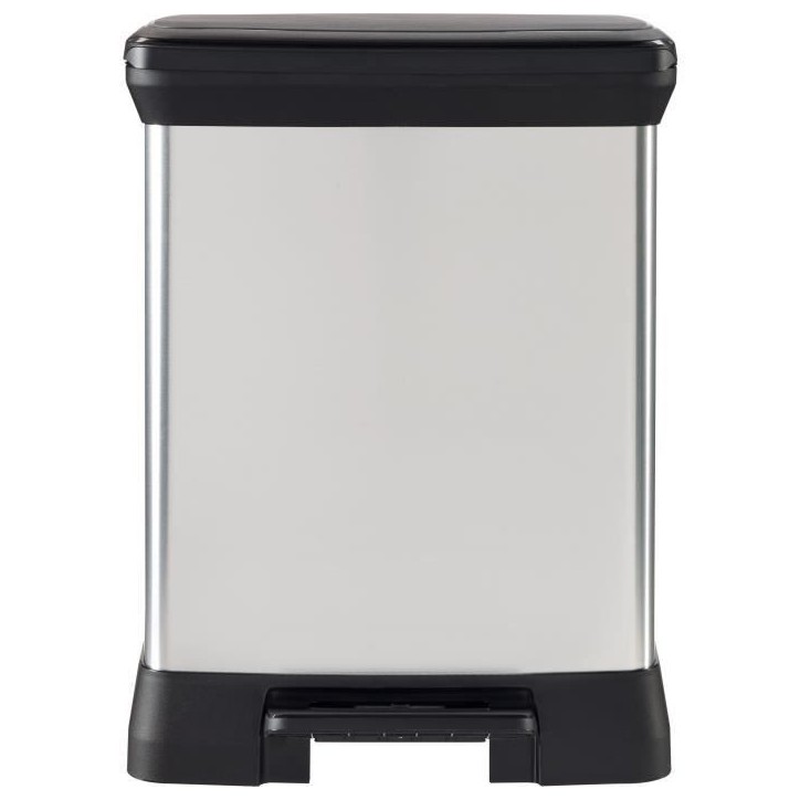 Poubelle Rectangle - DECO BIN - CURVER - 50L - Design élégant - 39 x 29 x 51 cm - Gris métallisé Poubelle Rectangle - DECO BIN - CURVER - 50L - Design élégant - 39 x 29 x 51 cm - Gris métallisé
